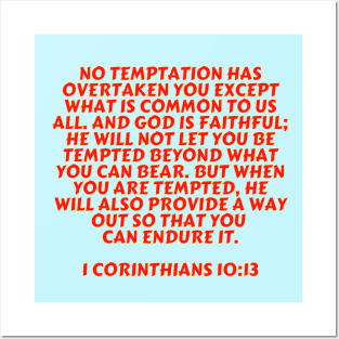 Bible Verse 1 Corinthians 10:13 Posters and Art